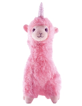 Llama Lana Con Cuerno Rosa De Peluche Ty