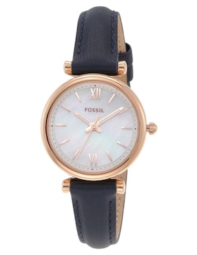 Reloj Fossil Carlie Extensible De Piel Con Logotipo Para Dama