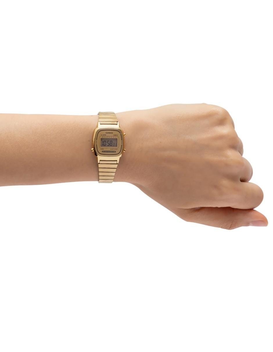 Reloj Vintage extensible de acero inoxidable con logotipo para dama